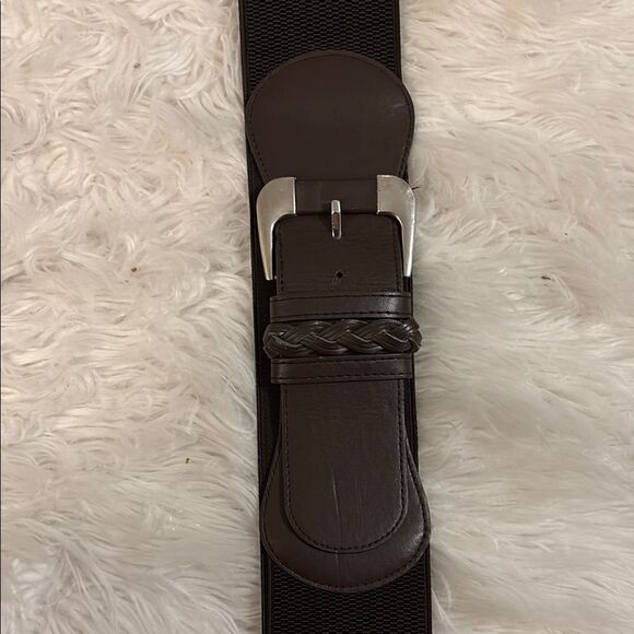 Accessories - Women's wide brown Stretch Belt adjustable with five hole adjustments